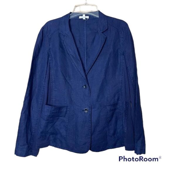 ✨ Blue Irish Linen Light Jacket Blazer✨ - Picture 2 of 7